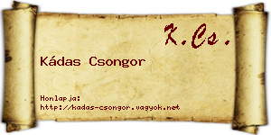 Kádas Csongor névjegykártya